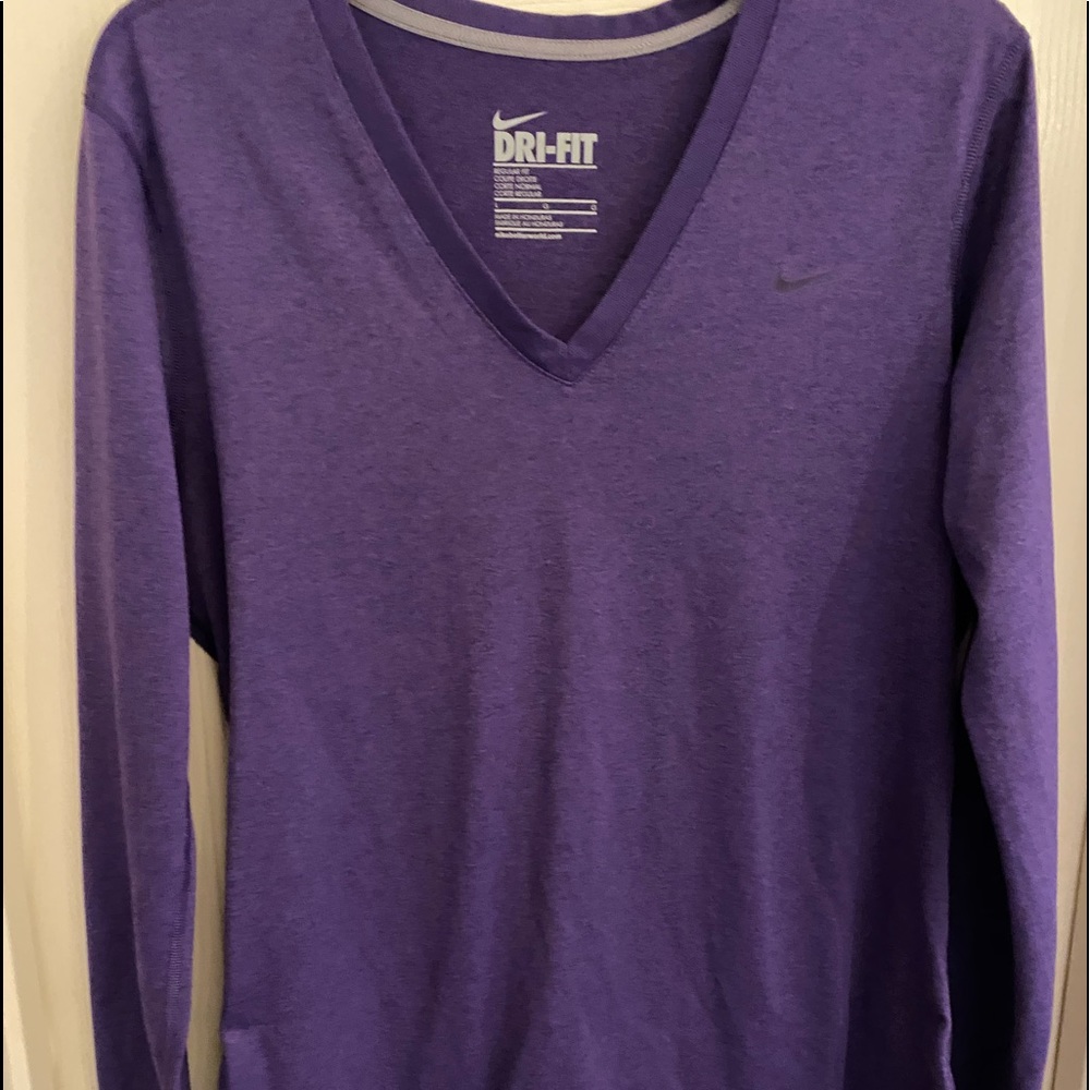Nike dryi-fit shirt long sleeve V neck shirt